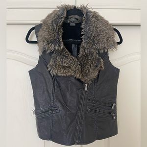 Faux leather / faux fur vest - women’s size S